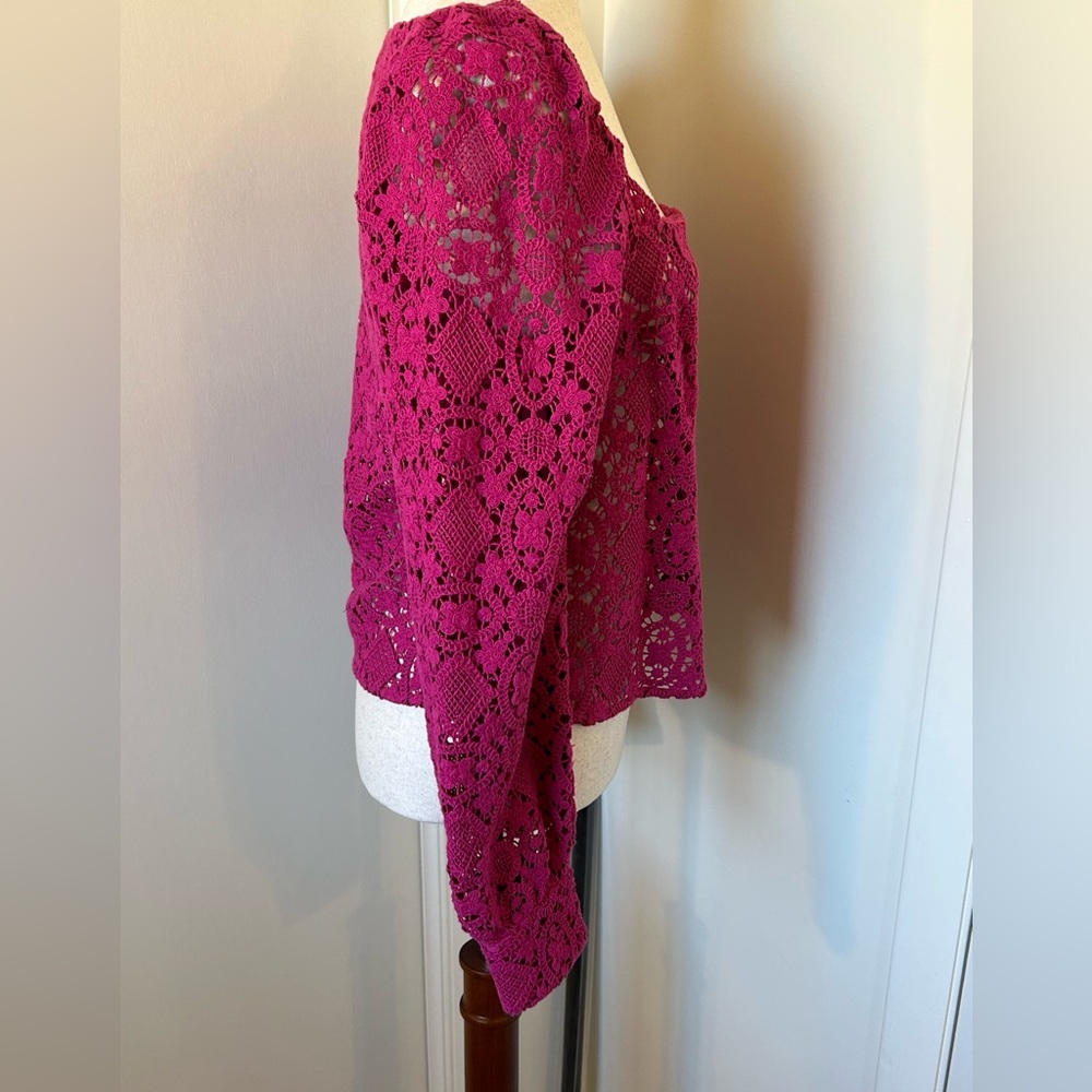 Sezane NWOT SZ 6 Alvere Lace Blouse Peony - NEVER WORN!!! - Picture 5 of 7
